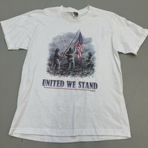 Vintage Y2K 9/11 FDNY Ground Zero United We Stand USA Flag T-shirt Sz Me... - $14.84