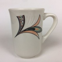 Oneida Espree (9511M) Coffee Tea Mug Cup White With Art Deco Design 4” Tall - £11.87 GBP