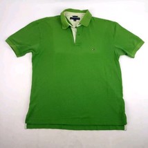 Tommy Hilfiger Polo Shirt Mens Large Green Cotton Classic Fit  - $15.83