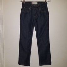 Levi Strauss Boys Jeans 514 Straight 26x26 12 Reg Dark Wash Denim Adjust Waist - $12.58