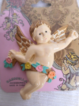 1994 Gabriella Accessories Angel Cherub Baroque Brooch Glossy Resin Pin ... - £7.98 GBP