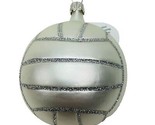 Old German Christmas Ornament White Volley Ball Glass Made in Germany 4 in - $9.17