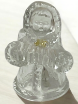 GOEBEL West Germany Clear Lead Crystal Angel Bell 3.5&quot; Angel With Accord... - £8.75 GBP