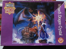 Master Pieces Wizard Dragons Crystal 500pc Jigsaw Puzzle Don Maitz Vintage - $23.08