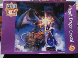 Master Pieces Wizard Dragons Crystal 500pc Jigsaw Puzzle Don Maitz Vintage - £18.29 GBP