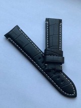 for Panerai black leather watch strap band PAM 24mm Without clasp - $23.45