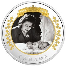 1 Oz Silver Coin 2018 $20 Canada Royal Portrait Queen Elizabeth II Baby Charles - £100.18 GBP