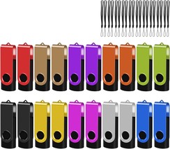 USB 2.0 Flash Drive 2GB with Lanyards Thumb Drives Bulk 20 Pack Colorful Multipa - $85.06