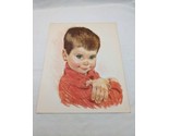 Vintage Little Boy With Red Shirt Crossing Arms Art Print 11&quot; X 14&quot; - $71.27