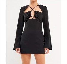 2.7 August Apparel crossover straps fitted mini dress in Black - £46.60 GBP