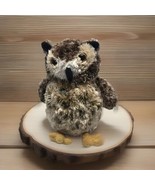 Aurora Owl Plush Brown Stuffed Avian Animal Bean 7&quot; Tall Barn Horned Bird - $9.49