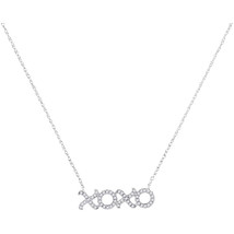 10k White Gold Womens Round Diamond XOXO Hugs Kisses Letter Pendant Necklace - £175.02 GBP