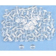 100 Clear Round Druk Czech Glass Beads Bead String 6mm - £13.14 GBP