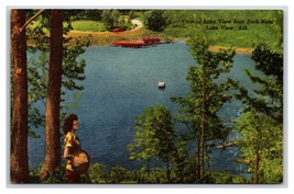 Lake View Boat Dock Near Lake View Arkansas AR UNP Linen Postcard R28 - £2.18 GBP