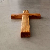 6&quot; Olive Wood  (Wavy Edge) Cross, a Simple Design. Great for Wall Hangin... - £27.48 GBP