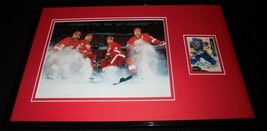 Brett Hull Signed Framed 11x17 Photo Display Red Wings w/ Chelios Lidstrom Shany - £62.62 GBP