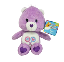 8" Care Bears Purple Share Bear Heart Suckers Stuffed Animal Plush Toy 2002 Tag - $27.55