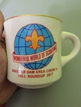 Vintage Boy Scout Coffee Mug Cup Vtg Wonderful World Of Scouting 1977 70s - £26.57 GBP