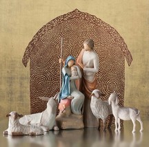 The Holy Family Figure Sculpture Hand Painting Willow Tree By Susan Lordi 7.5” - £100.61 GBP
