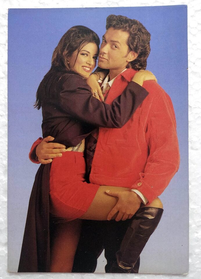Primary image for Bollywood Actors Bobby Deol Sushmita Sen Rare Original Post card Postcard India