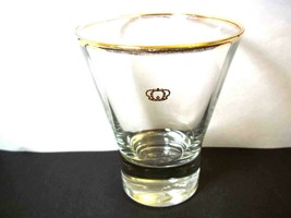 Crown Royal flared glass gold crown rim embossed CR on base Italy 8 oz - $9.04