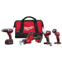 Milwaukee 2695-24 M18 18V Cordless Power Tool Combo Kit with Hammer Dril... - $386.07