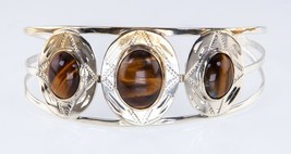Navajo Sterling Silver Tiger Eye Cuff Bracelet - $2,892.44 MXN