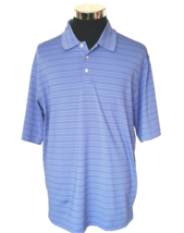 Bolle Shirt Men&#39;s Size Large Golf Tech Casual Blue Striped Active Short Sleeves - £11.68 GBP