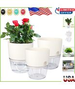 Elegant Self-Watering Plastic Pots, 6-Inch Cylindrical 3-Pack for Plants - $627.56 MXN