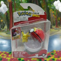 Pokemon Clip &#39;N&#39; Go Pikachu and Repeat Ball Collectable Set Kids Toy Jazwares - £13.91 GBP