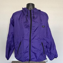Vintage 90s Helly Hansen Jacket Mens Small Purple Hooded Zip Up Windbreaker - $34.11
