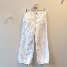 6 - Nili Lotan $425 White Wide Leg Leon Cotton Linen Cropped Boy Pants 4427SC - £220.35 GBP