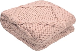 French Connection Bedding Claire Throw Blanket Size 50 X 60 Inch Color Blush - £175.88 GBP