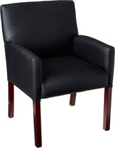 Black, 25&quot;D X 24.5&quot;W X 35&quot;H Boss Office Products Reception Box Arm Chair With - £137.64 GBP