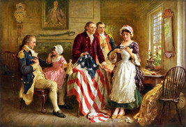 Framed canvas art print giclée betsy ross and general george washington - £14.01 GBP+