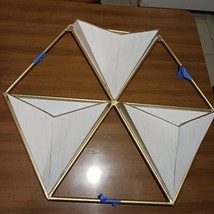 Wall Pockets Hanging  Triple Triangle Art Set Geometric Shaped Pair - $56.10