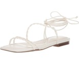 Marc Fisher Women Braided Ankle Strap Flat Sandals Lakita Size US 11M White - $49.50