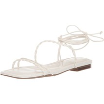 Marc Fisher Women Braided Ankle Strap Flat Sandals Lakita Size US 11M White - £38.88 GBP