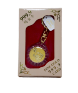 Fine Gold 999.9 Card Good Luck Dragon Keychain - $13.99