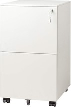 Commercial Vertical Cabinet In White, 2 Drawer Mobile File Cabinet With ... - £143.15 GBP