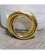 Vintage Gold Tone Double Circle Pin ~ Lapel, Collar or Scarf Pin - £10.23 GBP
