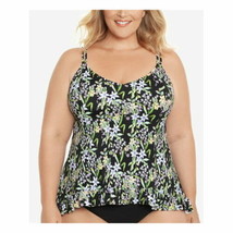 MSRP $79 Swim Solutions Plus Size Prairie Dance Ruffle Tankini Top Size 24W NWOT - £26.78 GBP