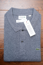 Lacoste PH4012 Men Slim Fit Med Grey Chine Mesh Cotton Golf  Polo Shirt 3XL EU 8 - $60.38