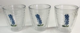 Vintage Tervis Tumbler Cups Set of 3 Embroidered Flowers Bluebells Blue - £18.80 GBP