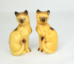 Vintage Tan Siamese Cats Salt And Pepper Shakers  - £11.75 GBP