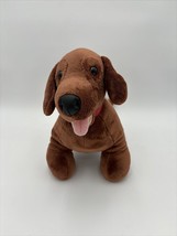 Build A Bear Brown Dachshund Weiner Dog Plush  Stuffed Animal With Red Collar - £11.73 GBP