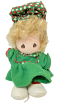 Vintage 1990 Applause Plush Styrofoam Christmas Doll Red Green 9 Inches - £13.03 GBP