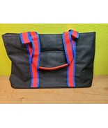 LANCOME Black Red Blue Makeup Tote Beach Bag Snap &amp; Zipper Closure - $20.19