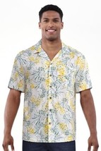 George Men&#39;s Relaxed Button Front Camp Shirt MEDIUM (38-40) Pineapple Pr... - $19.99