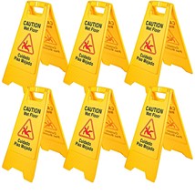 VEVOR 6 Pack Caution Wet Floor Signs 25&quot; Double Sided Caution Sign Bilingual Wet - £44.67 GBP